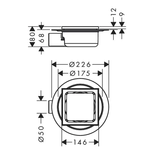 Точковий трап Hansgrohe RainDrain Spot 150x150х68мм 50 Brushed Stainless Steel (56055800) Точковий трап Hansgrohe RainDrain Spot 150x150х68мм 50 Brushed Stainless Steel (56055800)