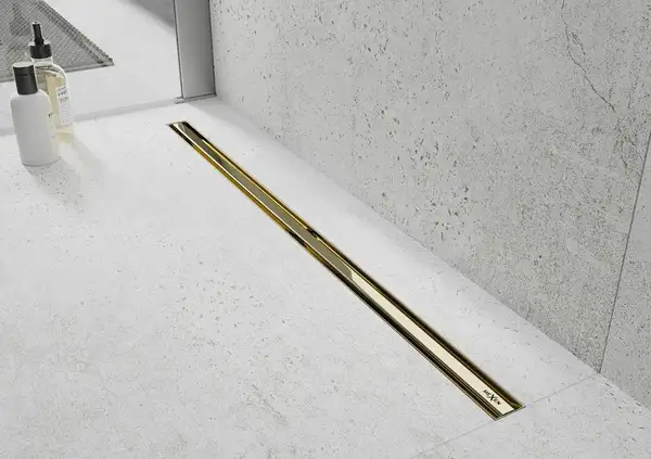 Трап для душа MEXEN FLAT 360° SLIM GOLD золотой 110 см (MEX-1541110)