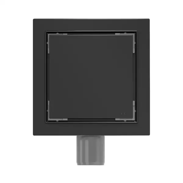 Трап для душа MEXEN FLAT BLACK 12х12 черный, квадратный (MEX-1710012)