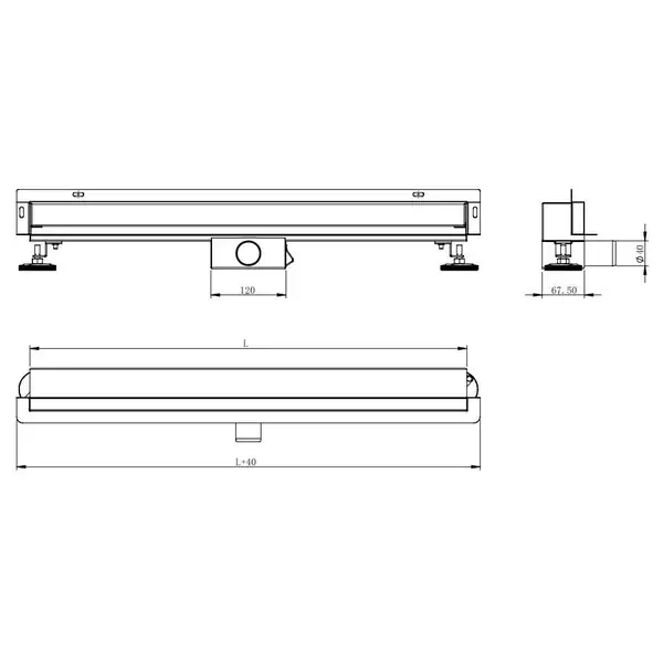 Трап для душа MEXEN FLAT WALL 2В1 BLACK 120 см. (MEX-1730120) Трап для душа MEXEN FLAT WALL 2В1 BLACK 120 см. (MEX-1730120)