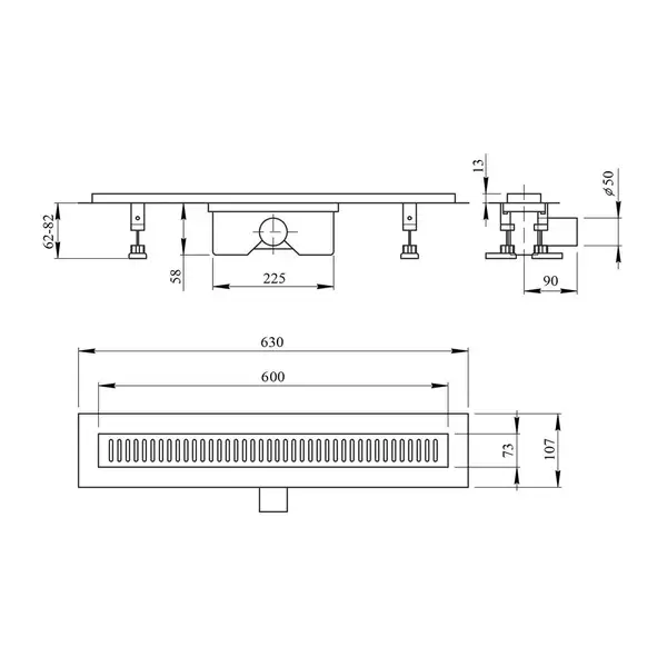 Qtap Dry FB304-600 Трап лінійний, нержавійка (QTDRYFB304600) Qtap Dry FB304-600 Трап лінійний, нержавійка (QTDRYFB304600)