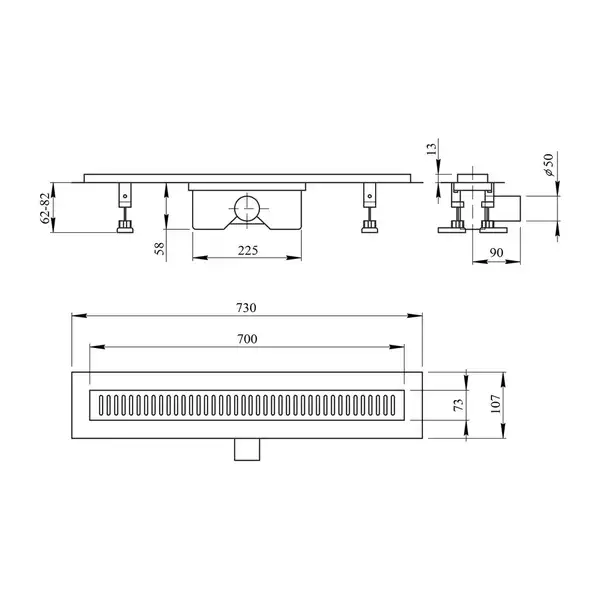 Qtap Dry FB304-700 Лінійний трап, сухий затвор, 700х73 (QTDRYFB304700) Qtap Dry FB304-700 Лінійний трап, сухий затвор, 700х73 (QTDRYFB304700)