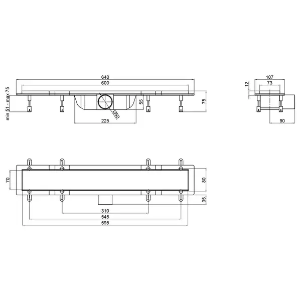 Qtap Dry Tile304-600 Трап лінійний, під плитку (QTDRYTILE304600) Qtap Dry Tile304-600 Трап лінійний, під плитку (QTDRYTILE304600)