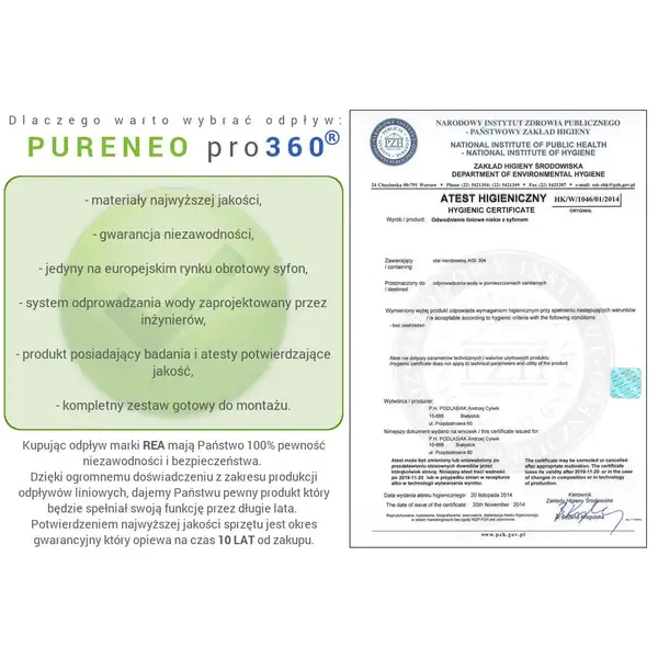 Трап для душа REA PURE NEO PRO 50 см (REA-G0988)