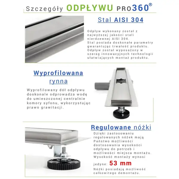Трап для душа REA PURE NEO PRO 50 см (REA-G0988)