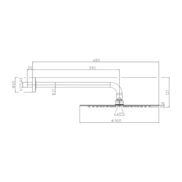 Душова лійка Bossini TETIS D300 з кронштейном 21, хром (H19872H00030009) Душова лійка Bossini TETIS D300 з кронштейном 21, хром (H19872H00030009)