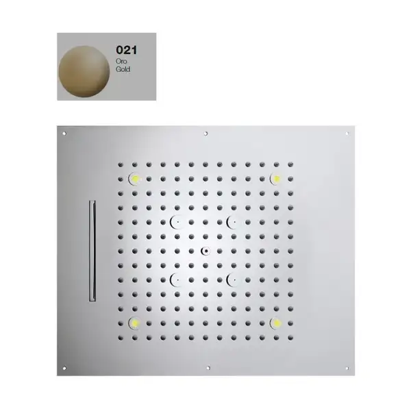 Верхній душ BOSSINI DREAM / 3 дощ, каскад, туман спрей, 4RGB LED, для підвісної стелі 57x47сm, gold (H38935000021016)