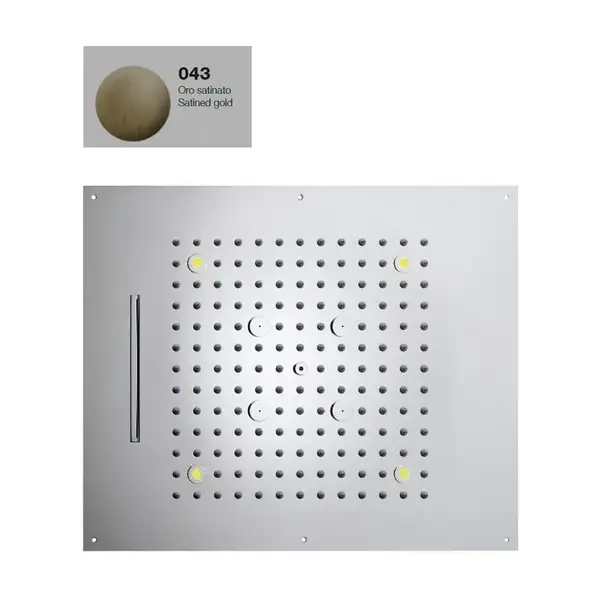Верхній душ BOSSINI DREAM / 3 дощ, каскад, туман спрей, 4RGB LED, для підвісної стелі 57x47сm, satined gold (H38935000043016) Верхній душ BOSSINI DREAM / 3 дощ, каскад, туман спрей, 4RGB LED, для підвісної стелі 57x47сm, satined gold (H38935000043016)
