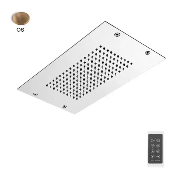 Fima Carlo Верхній душ Fima Modular стельового монтажу з нержавіючої сталі, LED підсвічування, Золото брашоване (F2825OS) Fima Carlo Верхній душ Fima Modular стельового монтажу з нержавіючої сталі, LED підсвічування, Золото брашоване (F2825OS)