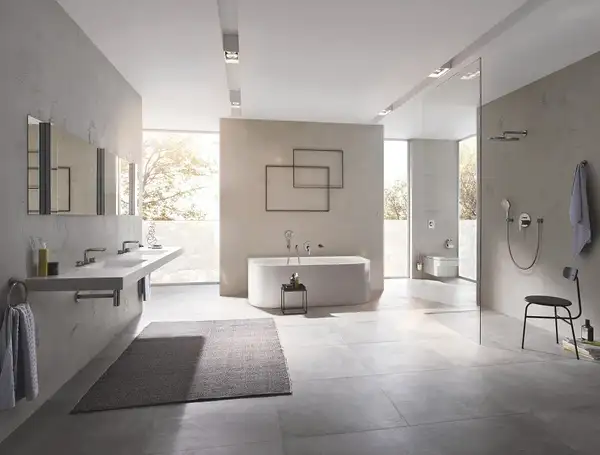 Верхний душ Ø 310 мм с держателем 380 мм Grohe Rainshower Cosmopolitan (цвет - тёмный графит, матовый) (26066AL0) фото 2 Aquada.com.ua