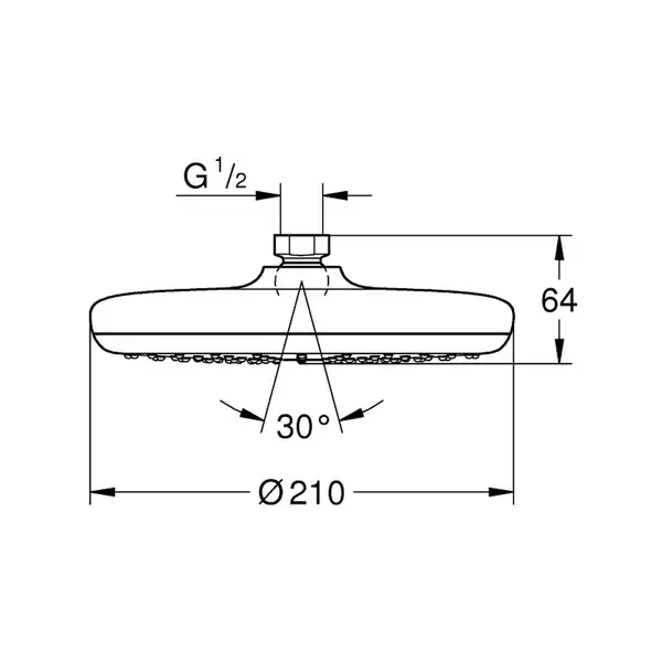 Верхній душ з одним режимом GROHE Tempesta 210 (26408000)