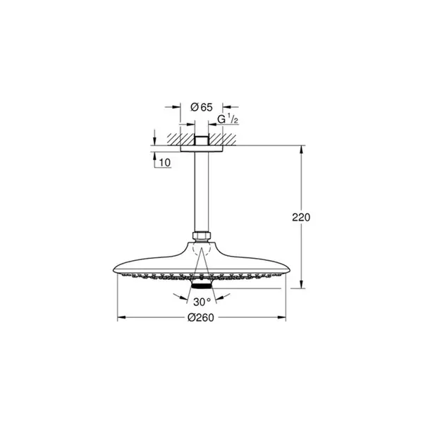 Верхній душ Grohe Euphoria 260 (26460000)