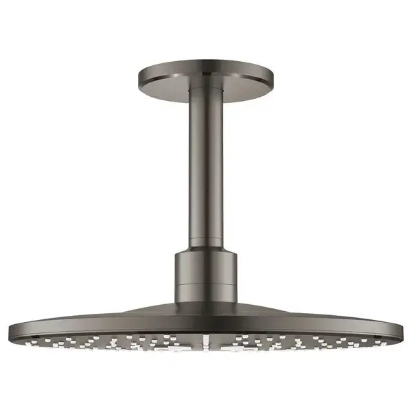 Верхний душ Ø 310 мм с кронштейном 142 мм Grohe Rainshower SmartActive Cube (цвет - тёмный графит, матовый) (26477AL0) фото 1 Aquada.com.ua
