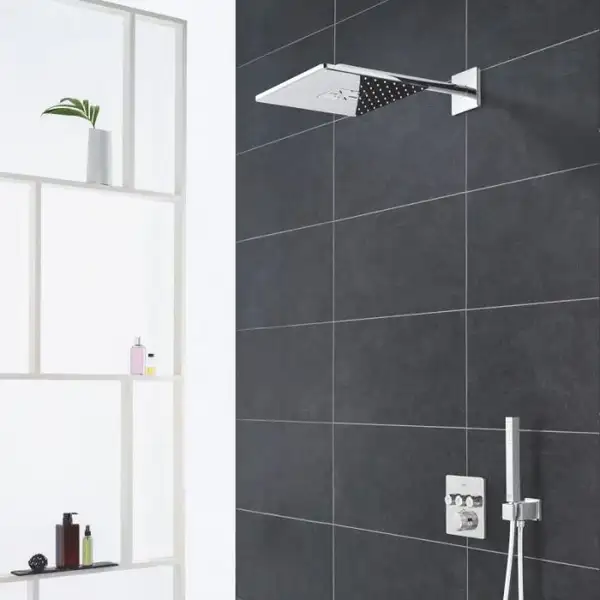Верхній душ Grohe Rainshower 310 SmartActive Cube з душовим кронштейном, 2 режими, хром (26479000)