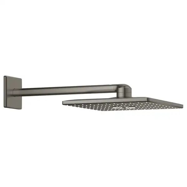 Верхний душ 310 х 310 мм с держателем 430 мм Grohe Rainshower SmartActive Cube (цвет - тёмный графит, матовый) (26479AL0) фото 1 Aquada.com.ua