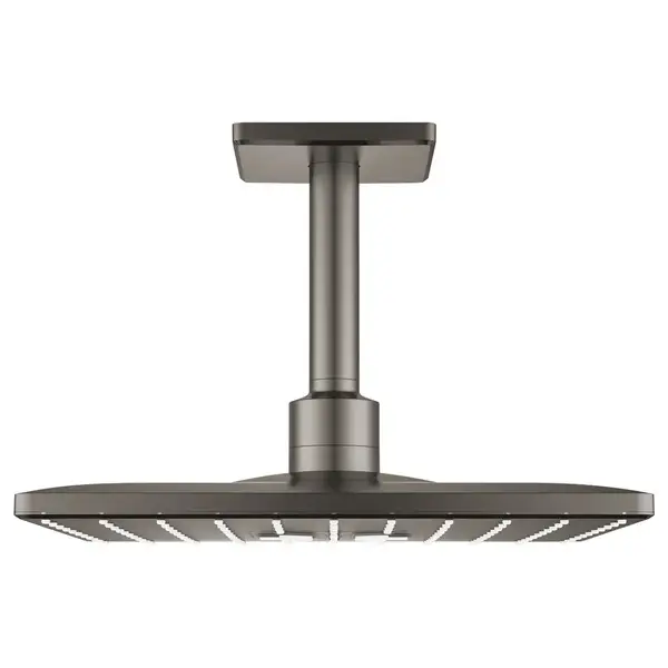 Верхний душ 310 х 310 мм с кронштейном 142 мм Grohe Rainshower SmartActive Cube (цвет - тёмный графит, матовый) (26481AL0) фото 1 Aquada.com.ua
