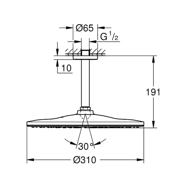 Верхній душ Grohe Rainshower 310 Mono (26559000)