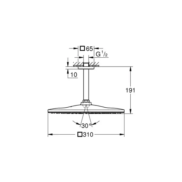 Верхній душ Grohe Rainshower 310 Mono Cube (26565000)
