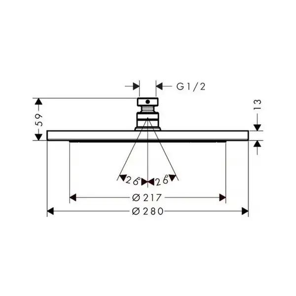 Верхній душ Hansgrohe Croma 280 1jet EcoSmart 9 л / хв, хром (26221000) Верхній душ Hansgrohe Croma 280 1jet EcoSmart 9 л / хв, хром (26221000)