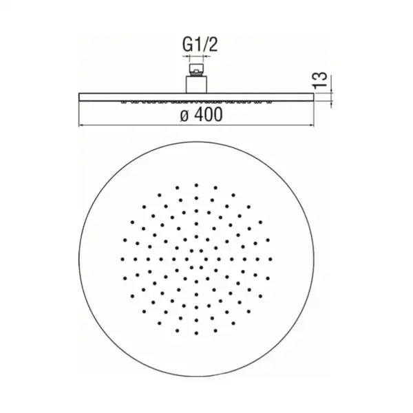 AD139/114IX Верхній душ 400мм поворотний функція дощ колір Inox Nobili ІТАЛІЯ (AD139/114IX)