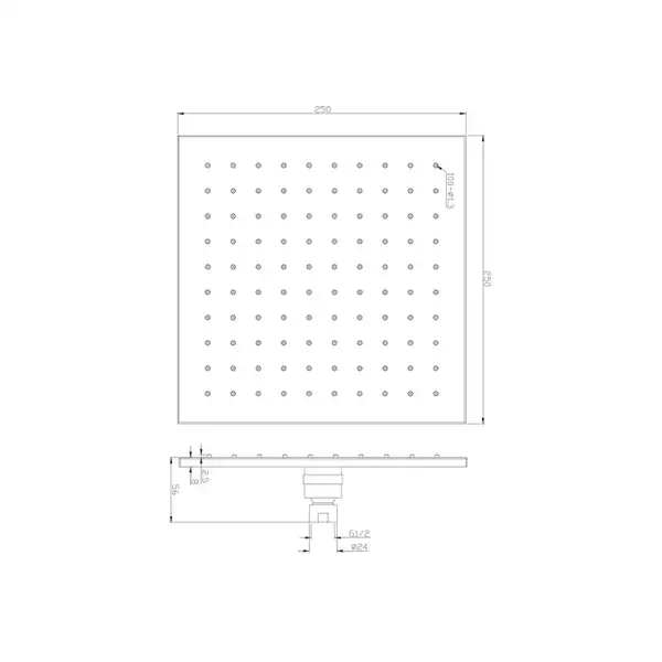 верхній душ Omnires Slimline chrome 25x25 cm (WG225CR)