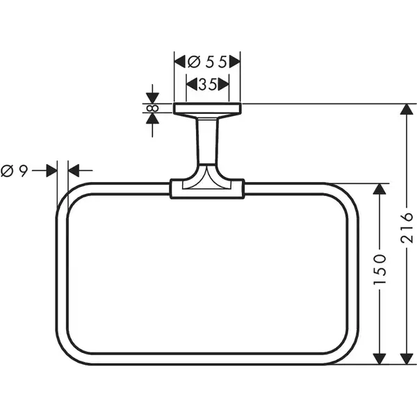 Кільце для рушника AXOR Universal Circular, хром (42823000) Кільце для рушника AXOR Universal Circular, хром (42823000)