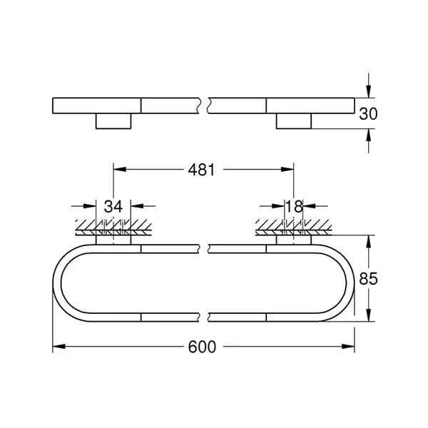 Полотенцедержатель 600 мм Grohe Selection, никель глянецевый (41056BE0) фото 2 Aquada.com.ua Полотенцедержатель 600 мм Grohe Selection, никель глянецевый (41056BE0) фото 2 Aquada.com.ua
