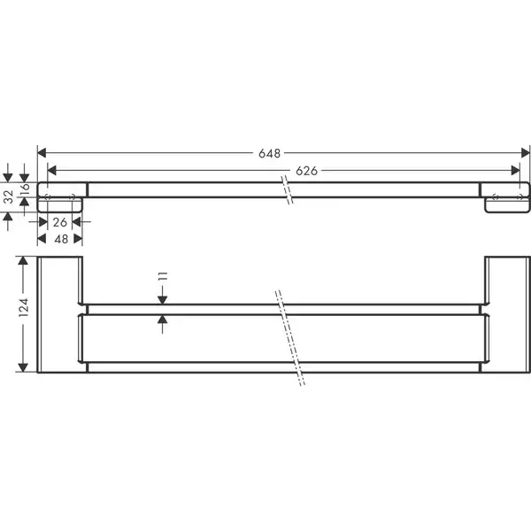 Полотенцедержатель Hansgrohe AddStoris подвійний 62,6 / 64,8x12,4 см, Chrome (41743000) Полотенцедержатель Hansgrohe AddStoris подвійний 62,6 / 64,8x12,4 см, Chrome (41743000)
