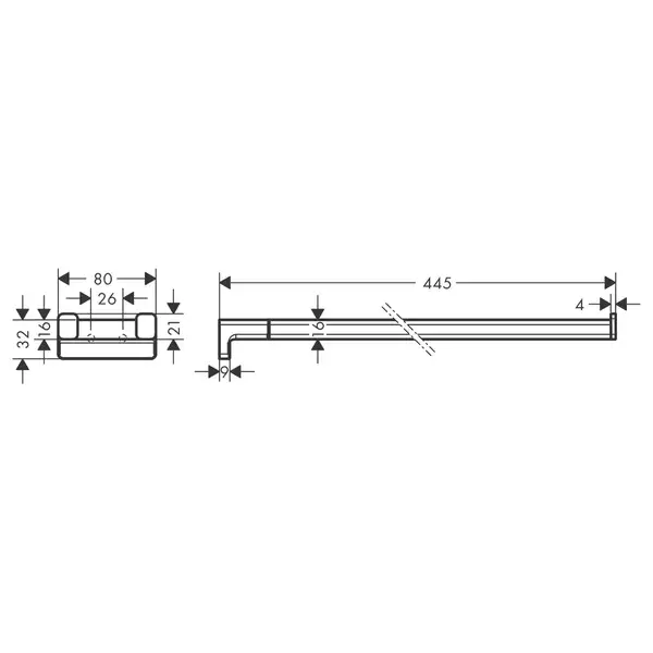 Полотенцедержатель двойной 445 мм Hansgrohe AddStoris, матовый чёрный хром (41770340) фото 2 Aquada.com.ua Полотенцедержатель двойной 445 мм Hansgrohe AddStoris, матовый чёрный хром (41770340) фото 2 Aquada.com.ua