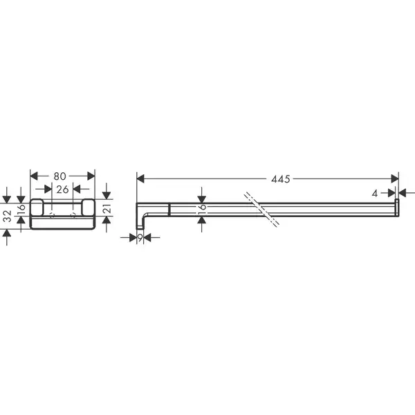 Полотенцедержатель Hansgrohe AddStoris 44,5 см подвійний, Brushed Black Chrome (41770340) Полотенцедержатель Hansgrohe AddStoris 44,5 см подвійний, Brushed Black Chrome (41770340)