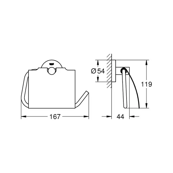 Тримач туалетного паперу Grohe Essentials з кришкою, холодний світанок глянець (40367GL1) Тримач туалетного паперу Grohe Essentials з кришкою, холодний світанок глянець (40367GL1)