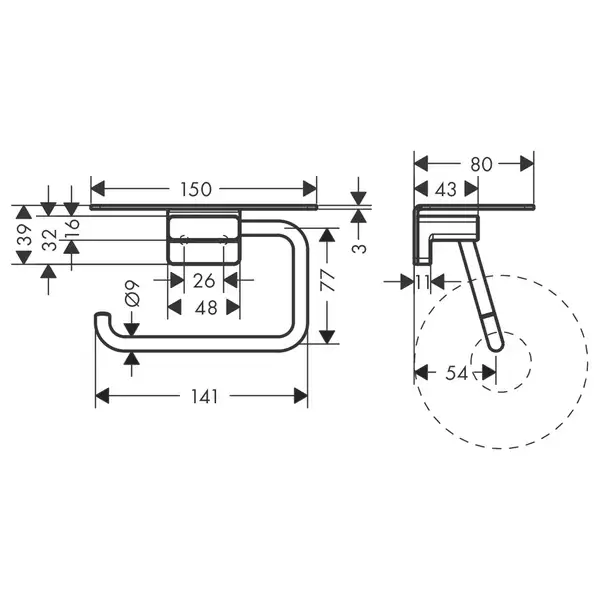 Бумагодержатель без крышки, с полкой Hansgrohe AddStoris (цвет - полированное золото) (41772990) фото 2 Aquada.com.ua Бумагодержатель без крышки, с полкой Hansgrohe AddStoris (цвет - полированное золото) (41772990) фото 2 Aquada.com.ua