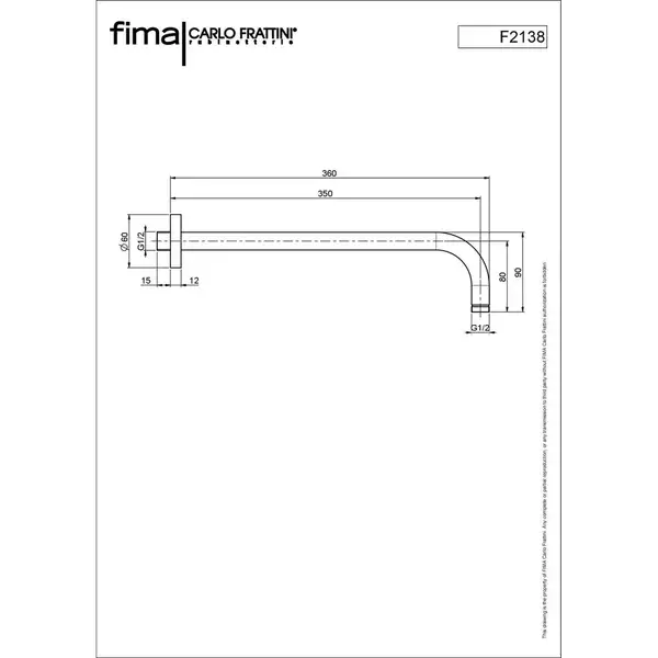 Fima Carlo Душовий кронштейн 350 мм Wellness Black matt (F2138NS), Fima Fima Carlo Душовий кронштейн 350 мм Wellness Black matt (F2138NS), Fima