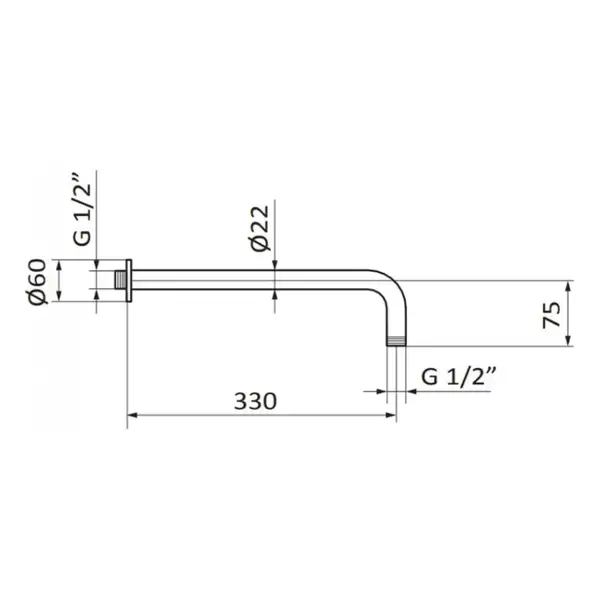 Душовий кронштейн GRB Hydro (05025001) Душовий кронштейн GRB Hydro (05025001)