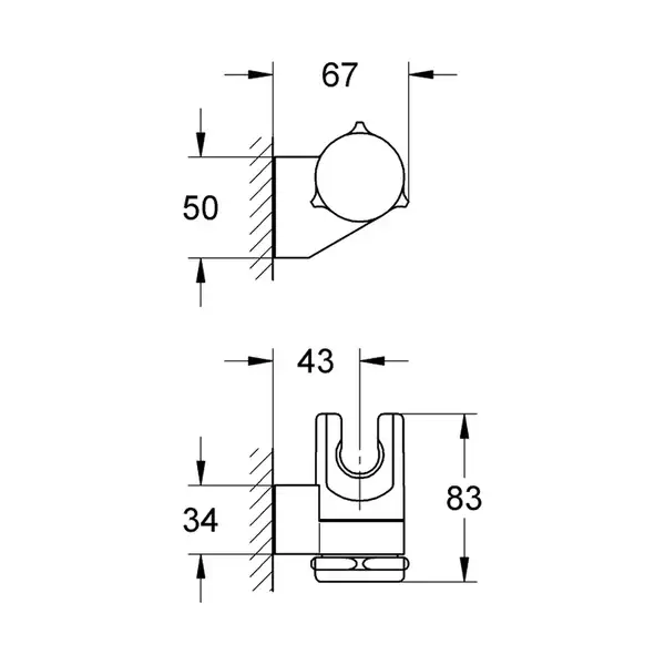 Держатель для ручного душа Grohe Relexa (цвет - хром) (28623000) фото 3 Aquada.com.ua Держатель для ручного душа Grohe Relexa (цвет - хром) (28623000) фото 3 Aquada.com.ua