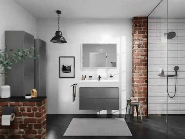 Настенный держатель Porter 500 с полкой правый Hansgrohe Porter E (цвет - чёрный матовый) 26858670