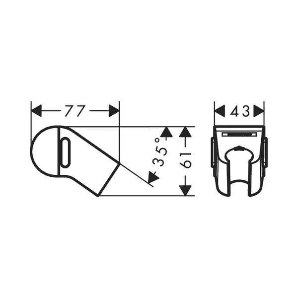 Слайдер для душевых шлангов Hansgrohe WallStoris, чёрный матовый (27917670) фото 5 Aquada.com.ua