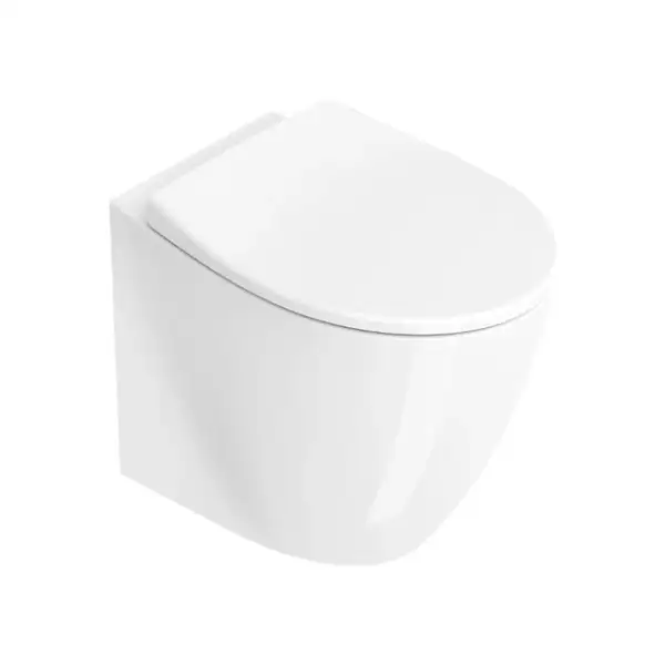 Унитаз напольный NewFlush (безободковый) Catalano Italy с сиденьем Soft Close, белый матовый (1VP52RITBM+5ITSTFBM) фото 1 Aquada.com.ua