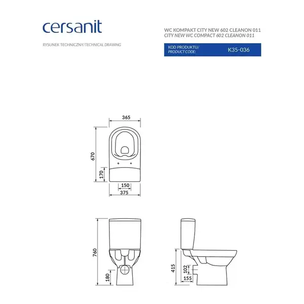 Cersanit City New Унітаз, безобідковий (CCKZ1013881894) Cersanit City New Унітаз, безобідковий (CCKZ1013881894)