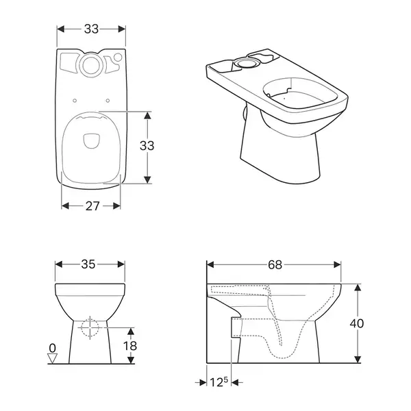 GEBERIT SELNOVA Square унитаз напольный Rimfree, воронкоподобный, прямоугольный, под бачок внешнего монтажа, полузакрытая форма (500.152.01.1) фото 2 Aquada.com.ua GEBERIT SELNOVA Square унитаз напольный Rimfree, воронкоподобный, прямоугольный, под бачок внешнего монтажа, полузакрытая форма (500.152.01.1) фото 2 Aquada.com.ua