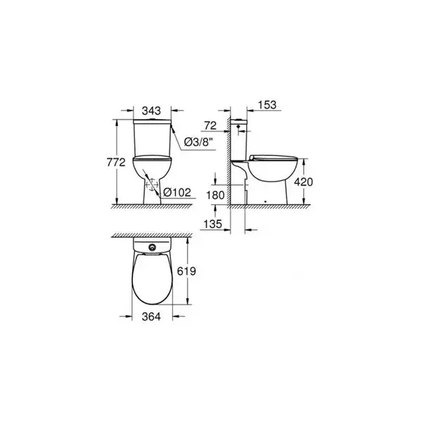 Унітаз підлоговий Grohe Bau Ceramic (39347000)