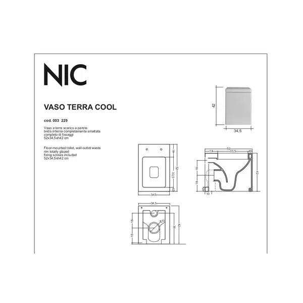 Унітаз підлоговий Nic Design Cool 34,5х52х42 см, білий глянець (003229001) Унітаз підлоговий Nic Design Cool 34,5х52х42 см, білий глянець (003229001)