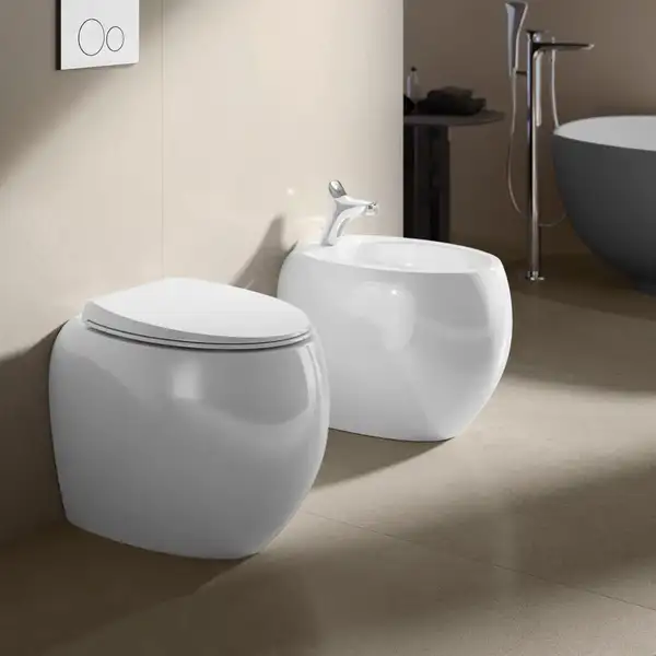 Унитаз напольный, пристенный, безободковый Rak Ceramics Сloud, без сиденья, белый глянец (CLOWC1346AWHA)
