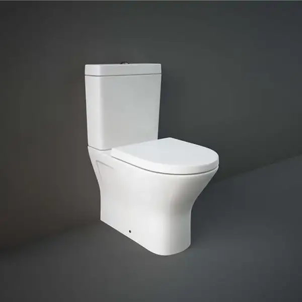Унитаз-компакт Rimless (безободковый) Rak Ceramics Resort, без сиденья, белый глянец (RST17AWHA + RST10AWHA)