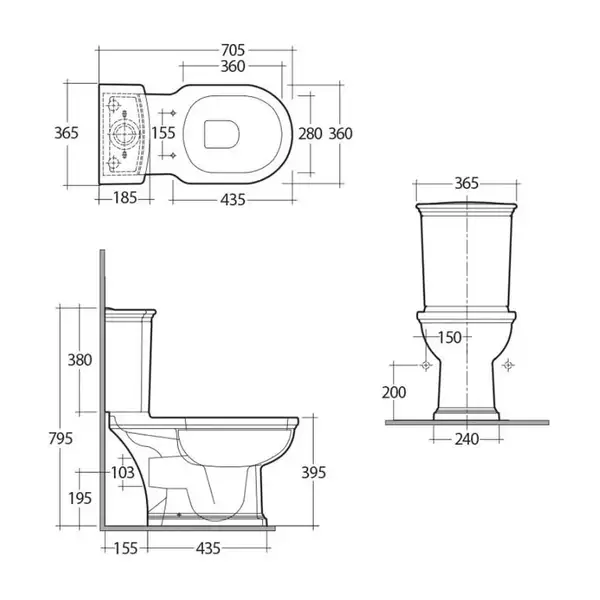 Унитаз-компакт Rak Ceramics Washington, без сиденья и бачка, белый глянец (WT11AWHA)