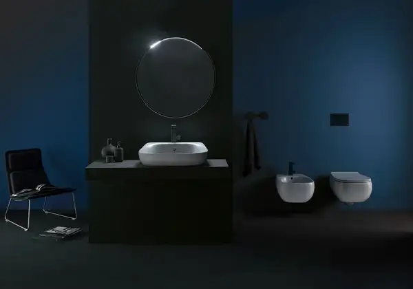 Унитаз подвесной Goclean® (безободковый) Flaminia Fluo с сиденьем Soft Close, цвет - Cenere opaco (матовый) FU118G+FUCW05 Cenere Унитаз подвесной Goclean® (безободковый) Flaminia Fluo с сиденьем Soft Close, цвет - Cenere opaco (матовый) FU118G+FUCW05 Cenere