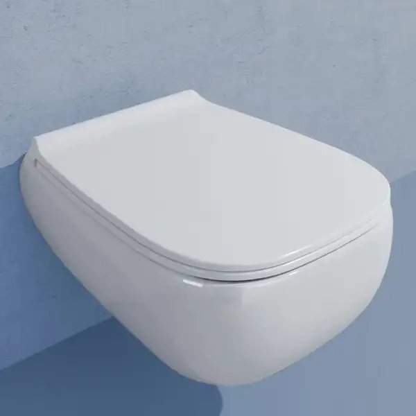 Унитаз подвесной Goclean® (безободковый) Flaminia Fluo с сиденьем Soft Close, цвет - Latte opaco (матовый) FU118G+FUCW05 Latte Унитаз подвесной Goclean® (безободковый) Flaminia Fluo с сиденьем Soft Close, цвет - Latte opaco (матовый) FU118G+FUCW05 Latte