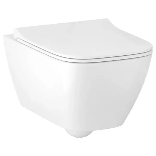 Унитаз подвесной, укороченный Rimfree (безободковий) Geberit Smyle Square с сиденьем Soft Close (500.379.01.1+500.688.01.1) фото 1 Aquada.com.ua Унитаз подвесной, укороченный Rimfree (безободковий) Geberit Smyle Square с сиденьем Soft Close (500.379.01.1+500.688.01.1) фото 1 Aquada.com.ua