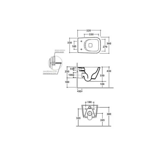 Унітаз підвісний Globo Stone (STS05BI) Унітаз підвісний Globo Stone (STS05BI)