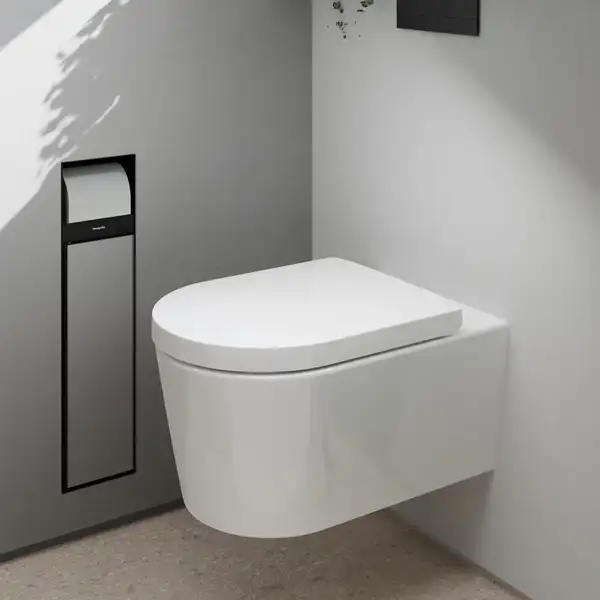 Унітаз підвісний AquaFall Flush (безободковий) Hansgrohe EluPura S в комплекті з сидінням SoftClose  60193450 + 60148450